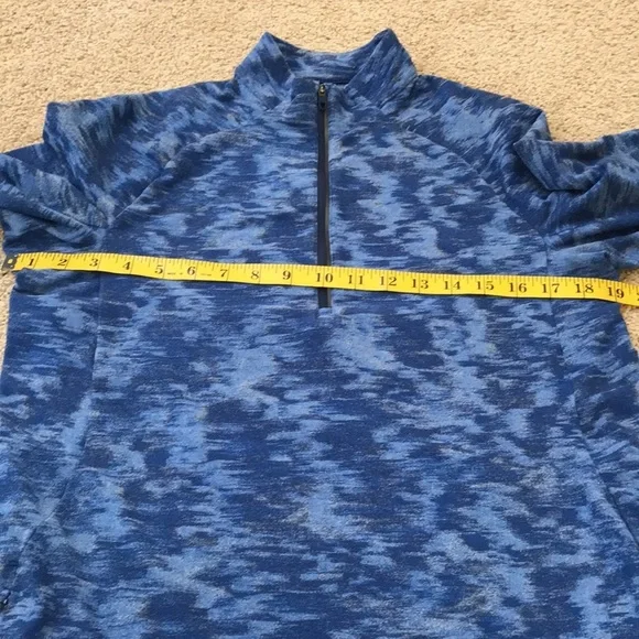 Lululemon Athletica mens small blue long sleeve 1/4 zip pullover tee. New! - Picture 5 of 7